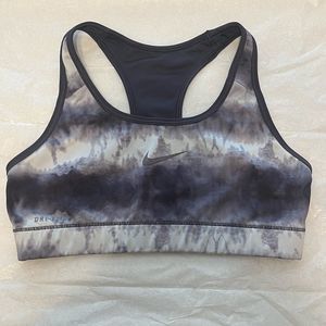 Nike sports bra grey black size small